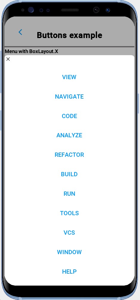 buttons sample actionsheet